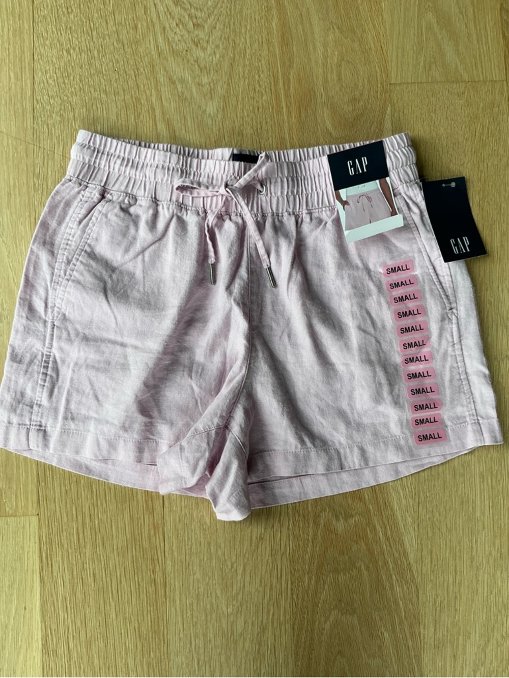 NWT GAP Breathable, Light Weight, Linen Blend Light Pink Drawstring Shorts Small
